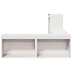 Acheter vidaXL Table de chevet avec bureau blanc bois de pin massif