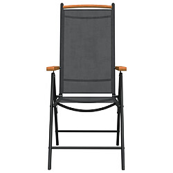 Salle à dîner de jardin 7 pcs,Table et chaise à manger noir et marron aluminium -MN13764 pas cher