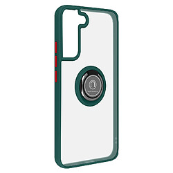 Avizar Coque Samsung Galaxy S22 Plus Bi-matière Bague Métallique Support Vidéo vert