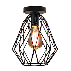 Stoex Retro Plafonnier Industrielle en Métal Cage Fer Noir, Suspension luminaire pour Salon Chambre Café Bar Restaurent Salle à Manger