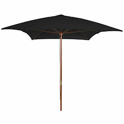 Maison Chic Parasol Jardin | Parasol d'extérieur avec mat en bois Noir 200x300 cm - GKD43830