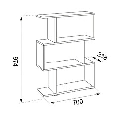 Avis Toilinux Etagère bibliothèque 3 Niveaux en MDF - L.70xH.97 cm - Blanc