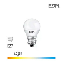 Edm Ampoule LED E27 6W Ronde équivalent à 40W - Blanc Chaud 3200K