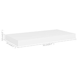 vidaXL Étagères murales flottantes 4 pcs Blanc 50x23x3,8 cm MDF pas cher