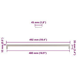 vidaXL Poignées d'armoire 5 pcs argenté 480 mm acier inoxydable pas cher