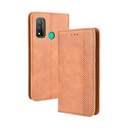 Etui en PU auto-absorbé rétro marron pour votre Huawei P smart 2020/Nova Lite 3 Plus