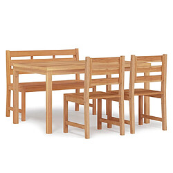 vidaXL Ensemble à manger de jardin 4 pcs Bois de teck massif