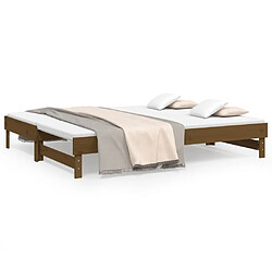 vidaXL Lit coulissant sans matelas marron miel 2x(80x200)cm