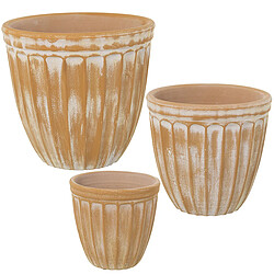 Set de pots de fleurs Alexandra House Living Jaune Céramique (3 Pièces)