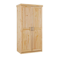 But Armoire 2 portes HAKON en Bois Massif naturel