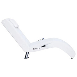 Avis vidaXL Chaise longue de massage avec oreiller Blanc Similicuir