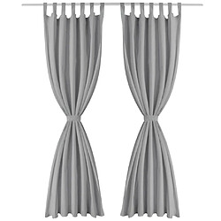 vidaXL Rideau occultant avec boucles 2 pcs 140 x 245 cm Gris