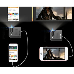 Mini projecteur Home Family LED Enfants Petit support de projecteur de téléphone portable 1080P-Noir