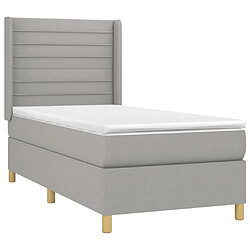 Avis Maison Chic Lit Adulte - Lit simple Lit à sommier tapissier avec matelas moelleux - Meuble de Chambre - Gris clair 80x200 cm Tissu -MN15025