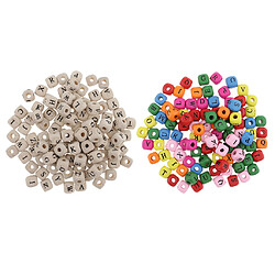 100 pièces en bois alphabet lettres cube perles fabrication de bijoux 10mm multicolore