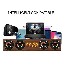 Acheter Universal Haut-parleur Bluetooth portable Haut-parleur USB extérieur haute puissance Écran d'affichage haute définition Support MIC AUX TF Card FM Radio Box | Subwoofer (brun)