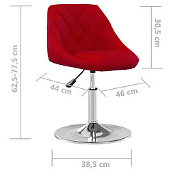 vidaXL Chaises à manger pivotantes lot de 4 Rouge bordeaux Velours pas cher