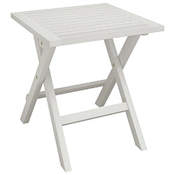 Acheter vidaXL Chaises longues lot de 2 avec table blanc bois massif d'acacia