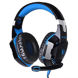 Wewoo Casque PC bleu pour ordinateur, Longueur de câble: 2.2m stéréo de jeu de basse avec micro et LED