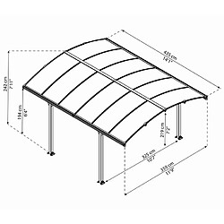 Carport 15.5m² gris anthracite - 705515 - PALRAM