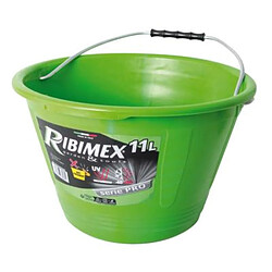 Ribimex Seau vert 11 litres anti-choc 2 poignées