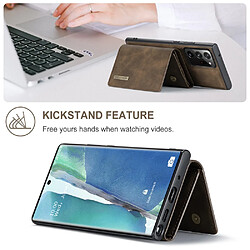 Dg.Ming Coque en TPU + PU avec béquille magnétique café pour votre Samsung Galaxy Note20 Ultra