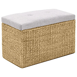 Acheter vidaXL Banc avec 2 poufs Jacinthe d'eau Gris