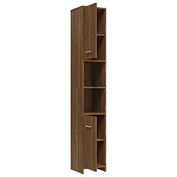 Maison Chic Armoire de bain,Meuble de rangement de salle de bain,Meuble haut Chêne marron 30x30x183,5 cm Bois d'ingénierie -GKD161270 pas cher