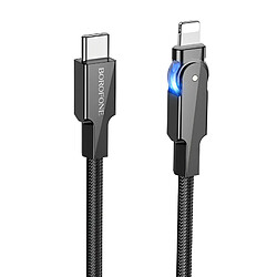 Borofone Câble USB C vers Lightning 27W Charge Rapide Tressé 1.2m Rotatif 180 Noir