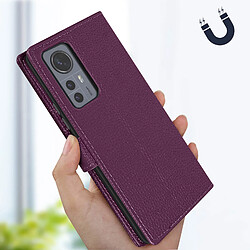 Avizar Housse Xiaomi 12 Pro Clapet Portefeuille Support Vidéo Violet pas cher