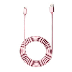 Avis Wewoo Câble or rose pour Samsung, HTC, Sony, Lenovo 2m Tête en métal tissé Style 84 coeurs Micro USB vers USB 2.0 Données / Chargeur