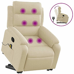 Maison Chic Fauteuil Relax pour salon, Fauteuil inclinable de massage Crème Tissu -GKD99936