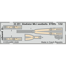 Gladiator Mk.I seatbelts STEEL for ICM - 1:32e - Eduard Accessories