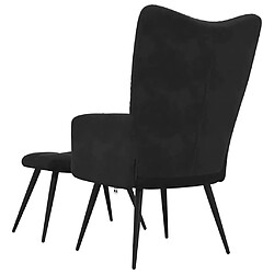 Acheter vidaXL Chaise de relaxation avec tabouret Noir Velours