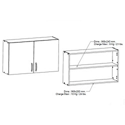 Acheter Dansmamaison Meuble haut de cuisine 100 cm 2 portes Blanc Mat - MARTA