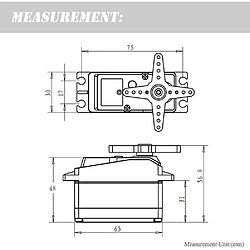 DS5160 7.4V 60KG Servomoteur avec cames 18T pour camion robotisé Baja Car Model 1/10 (180 degrés) pas cher