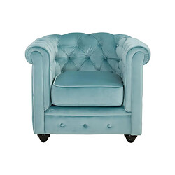 Acheter Vente-Unique Canapé 3 places et 2 fauteuils CHESTERFIELD - Velours bleu pastel