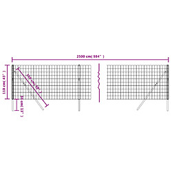 Acheter vidaXL Clôture en treillis métallique anthracite 1,1x25 m