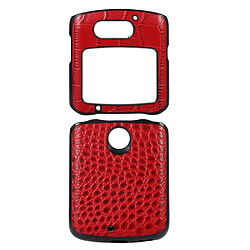 Coque en TPU + cuir véritable texture croco rouge pour votre Motorola Razr 5G