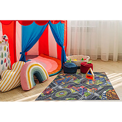 Avis RUGSX TAPIS REBEL ROADS Urban life 97 Métropole, rues antidérapant pour enfants - gris 95x200 cm