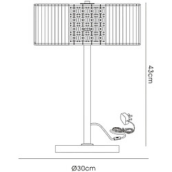 Avis Luminaire Center Lampe de Table Evelyn rond avec Abat jour crème 2 Ampoules chrome poli/cristal