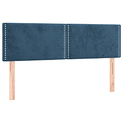 Maison Chic Lot de 2 Têtes de lit design Bleu pour chambre - Décoration de lit foncé 72x5x78/88 cm Velours -MN15432