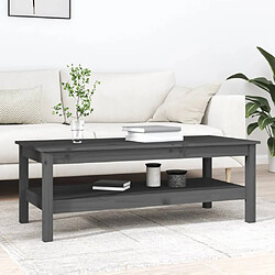 ComfortXL Table Basse Gris 110x50x40 Cm Bois Massif De Pin