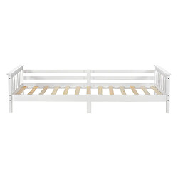 Acheter Lit d'Enfant Design Cadre Stylé Structure Solide Capacité de Charge 100 kg Bois de Pin Contreplaqué 200 x 90 cm Blanc Mat Laqué [en.casa]