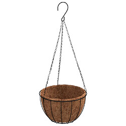 Avis vidaXL Jardinières suspendues 4 pcs avec doublure coco Noir Ø 35x52 cm