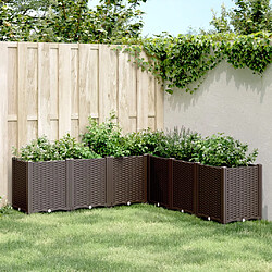 vidaXL Jardinière marron 160x160x53 cm polypropylène