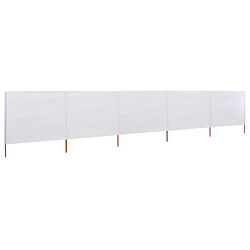 Maison Chic Paravent/Cloison de séparation 5 panneaux Tissu 600 x 160 cm Blanc sable -MN76366