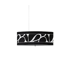 Luminaire Center Suspension Manhattan Chrome poli, blanc givré