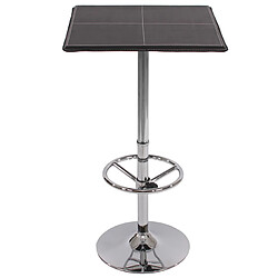 Mendler Table de bar / table haute Chicago, avec repose-pied, 63x63x110cm ~ noir 