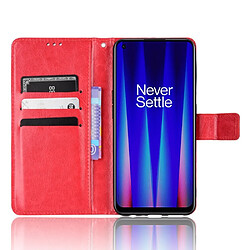 Htdmobiles Housse pour OnePlus Nord CE 2 5G - etui coque pochette portefeuille + film ecran - ROUGE